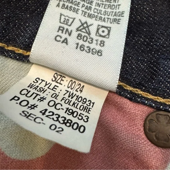 Lucky Brand Lil Maggie Flare Jeans Womens 00 Dark Wash Bootcut Altered Hem 24x32 - Picture 14 of 15